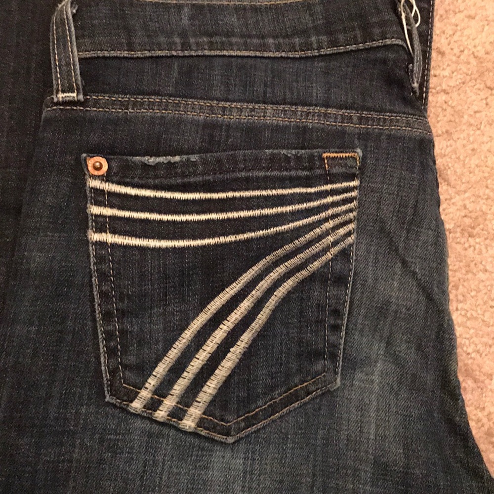 7 for All Mankind Dojo Flared Dark-Wash Jeans